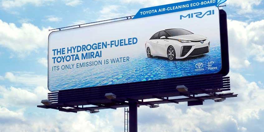 丰田推出空气净化广告牌