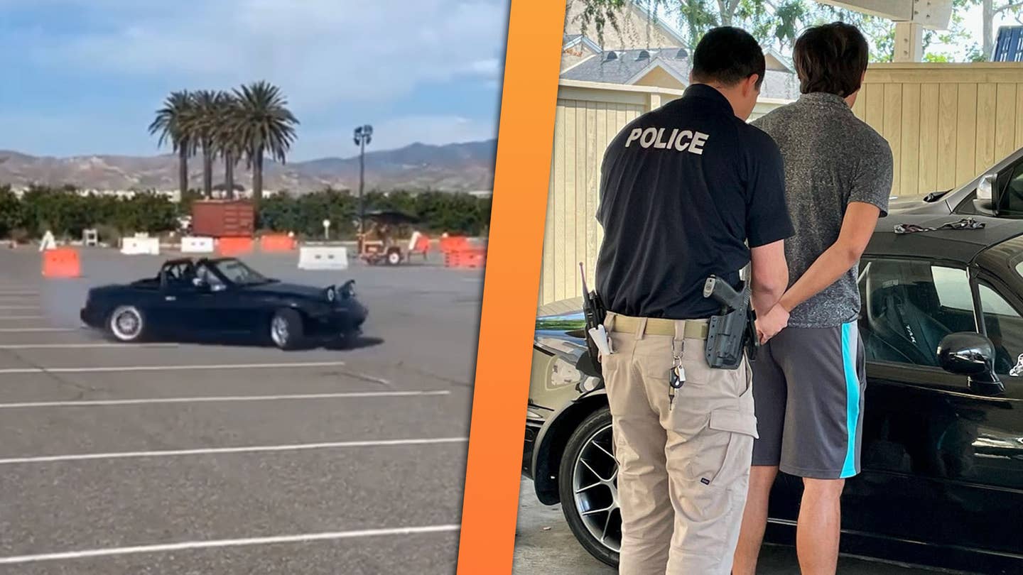 Miata司机因在空停车场做甜甜圈被控重罪