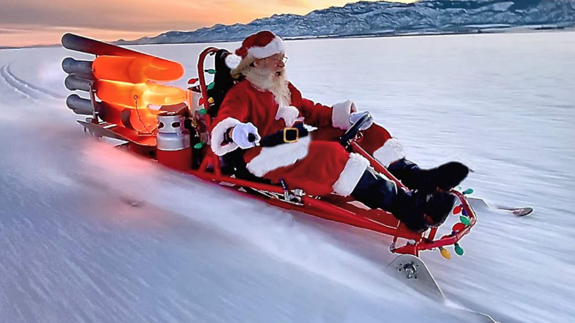 圣诞老人的新喷气推进式的驯鹿雪橇叶子失业