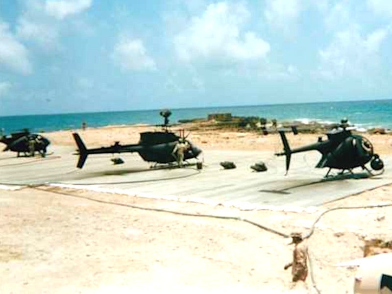 这些秘密直升机是在摩加迪沙战役期间由一个影子部队飞行的