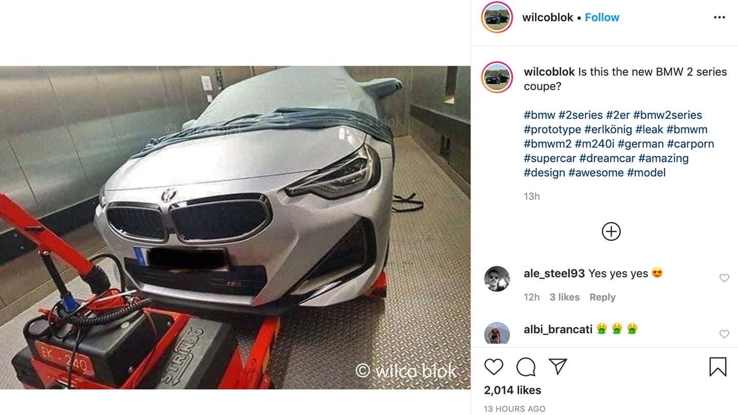 Instagram上的这些间谍照片似乎泄露了新的宝马2系