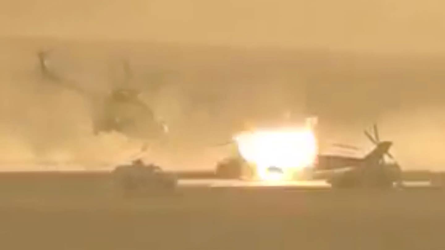 俄罗斯米-24 Hind在叙利亚紧急迫降后被毁